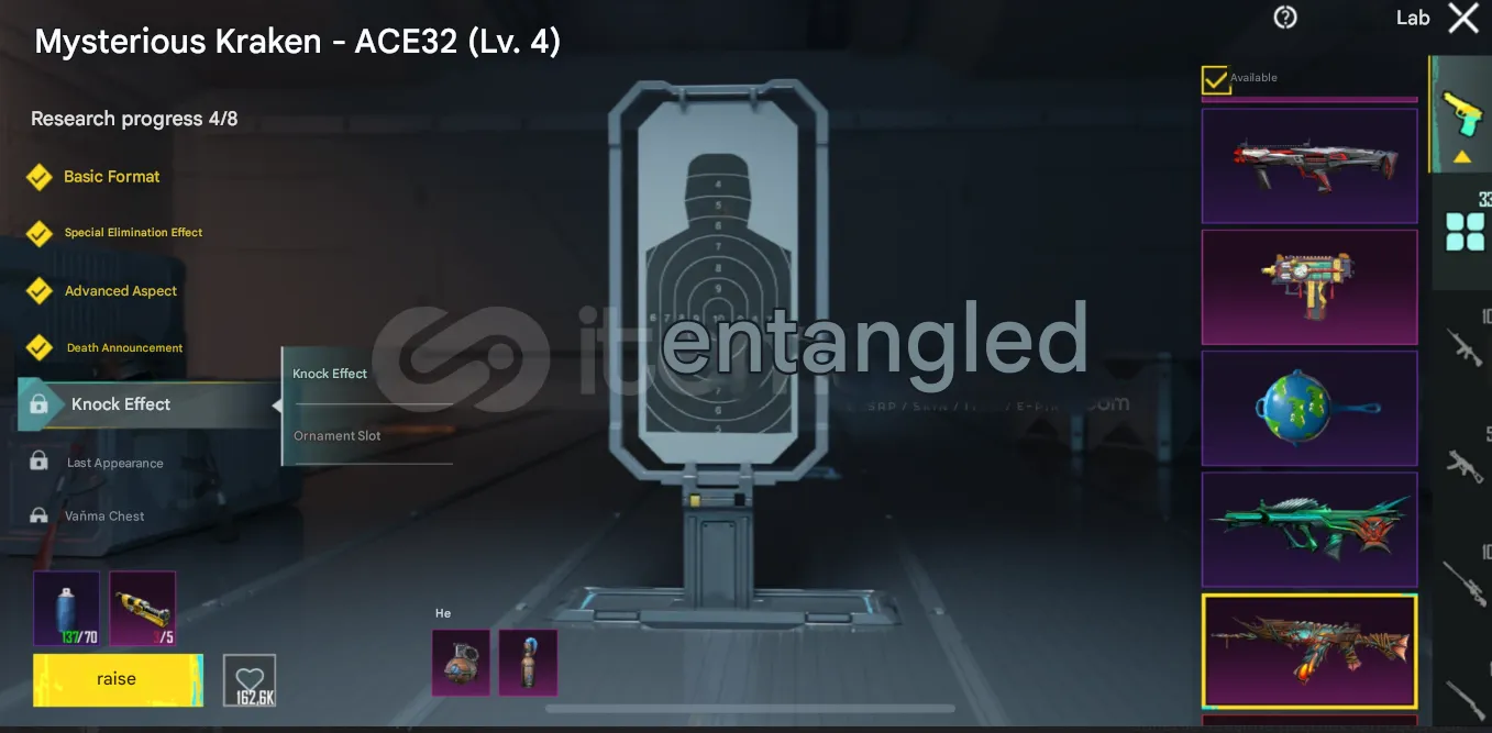 PGM575 ACE32 Kraken L4, MG3 Dragon L5, X-Suit Maid & Angel, Mythic Outfits, Leopard Pet, Unique Cars (G)